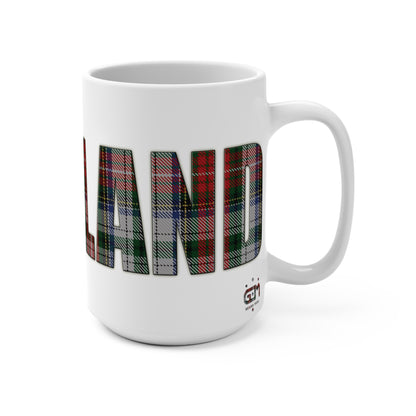 Scotland Lettering Tartan Mug 15oz, Stewart Tartan