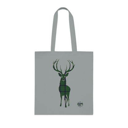 Reversible Scotland Tartan Stag Cotton Tote Bag - Duncan Tartan