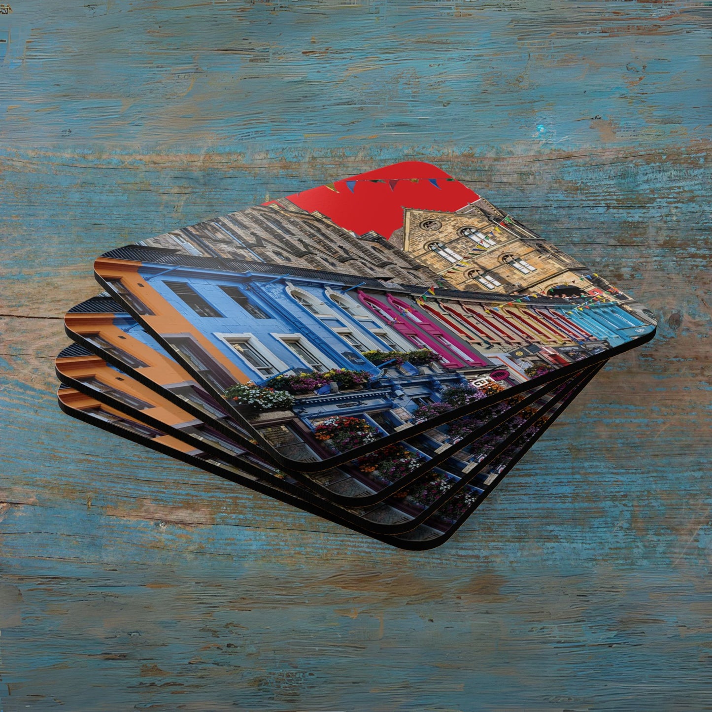 Scotland Up Close Cork Coaster Set - Photo Silhouettes