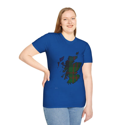 Scotland Tartan Map Softstyle Unisex T-Shirt - MacDonald Tartan Tee