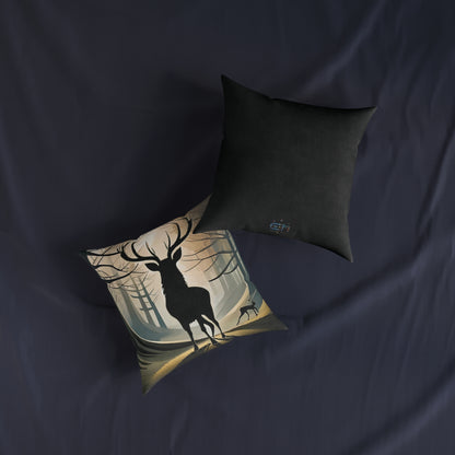 Stag Silhouette Square Cushion, Various Sizes