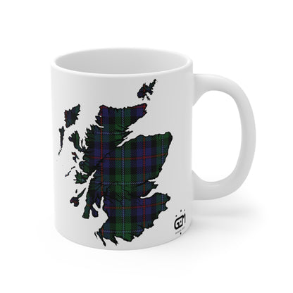 Scotland Map Mug 11oz, Argyle Tartan