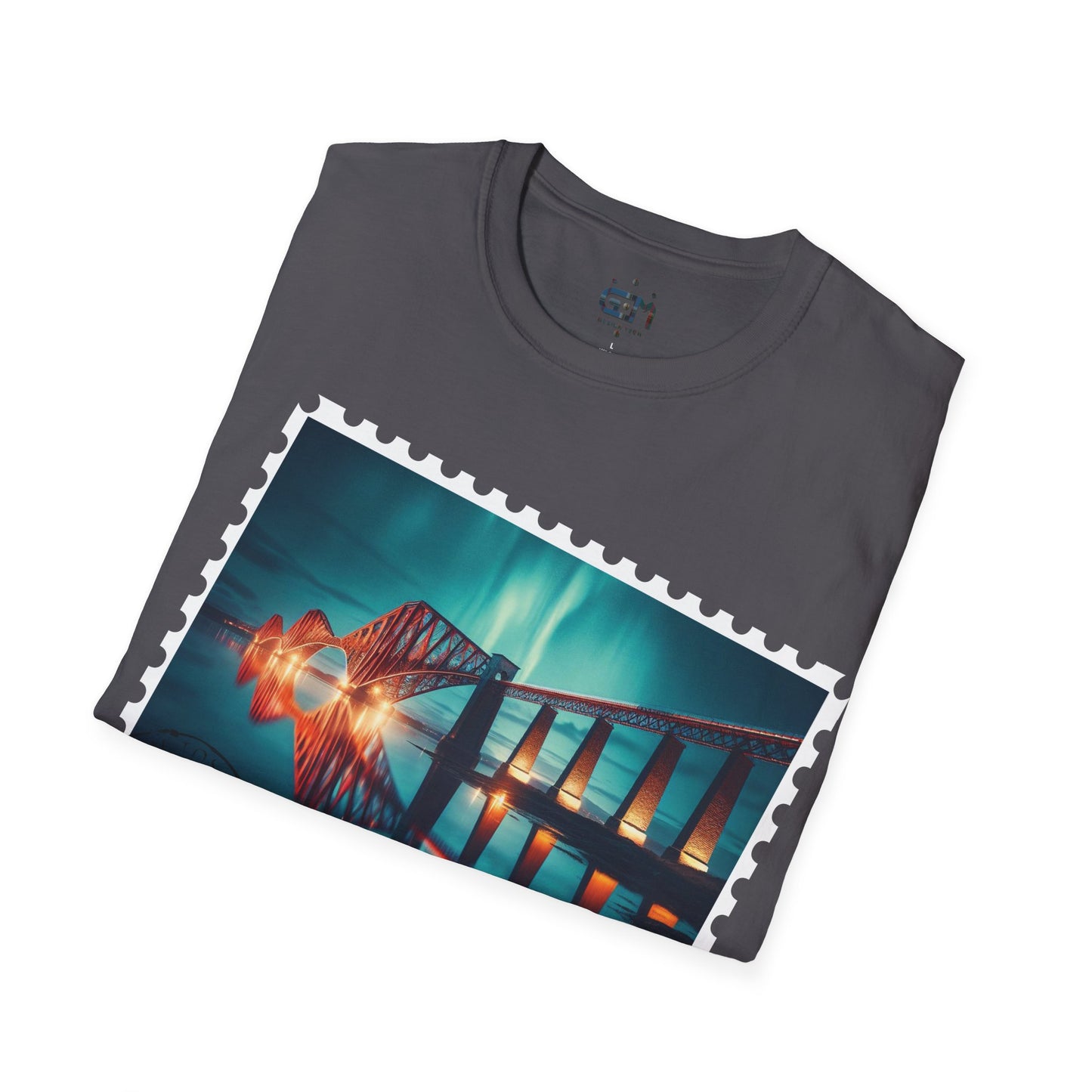 Postcard Forth Rail Bridge Art Softstyle T-Shirt, Unisex Tee, Scotland Shirt, Various Colours