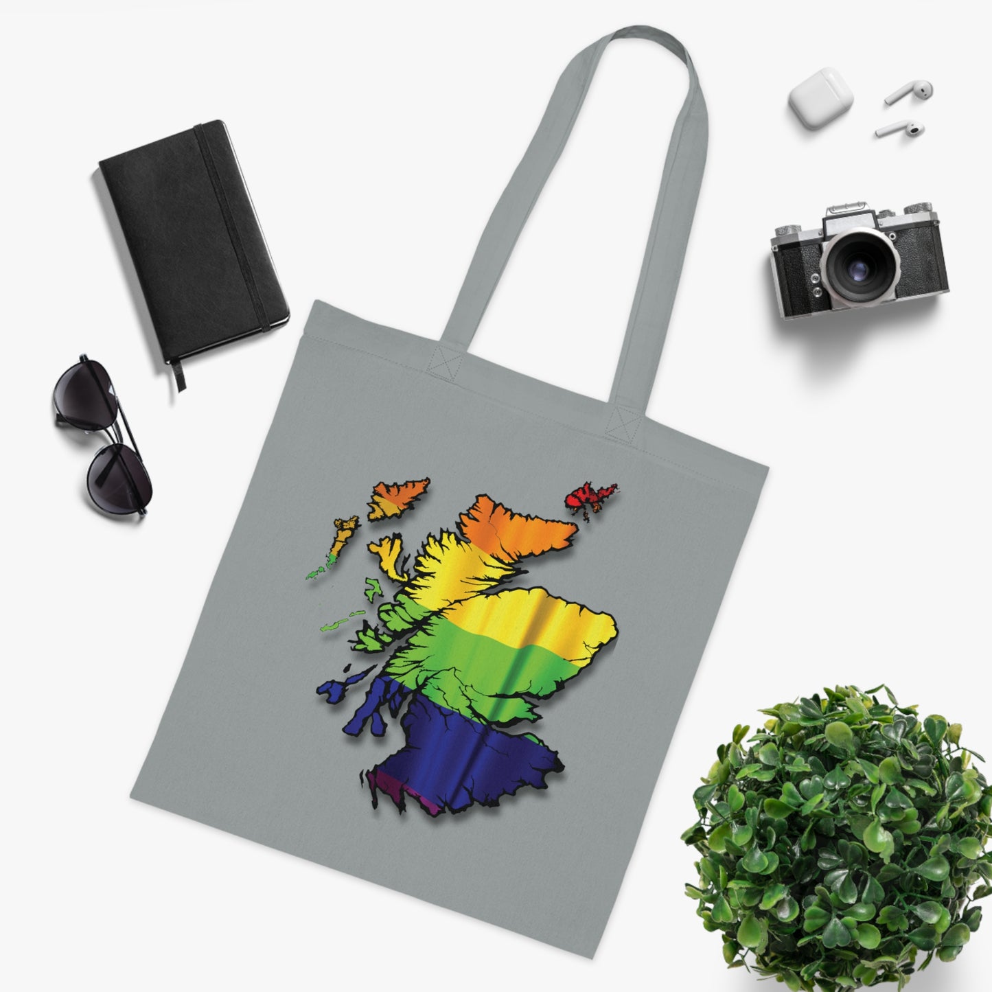 Scotland Pride Flag Map Cotton Tote Bag