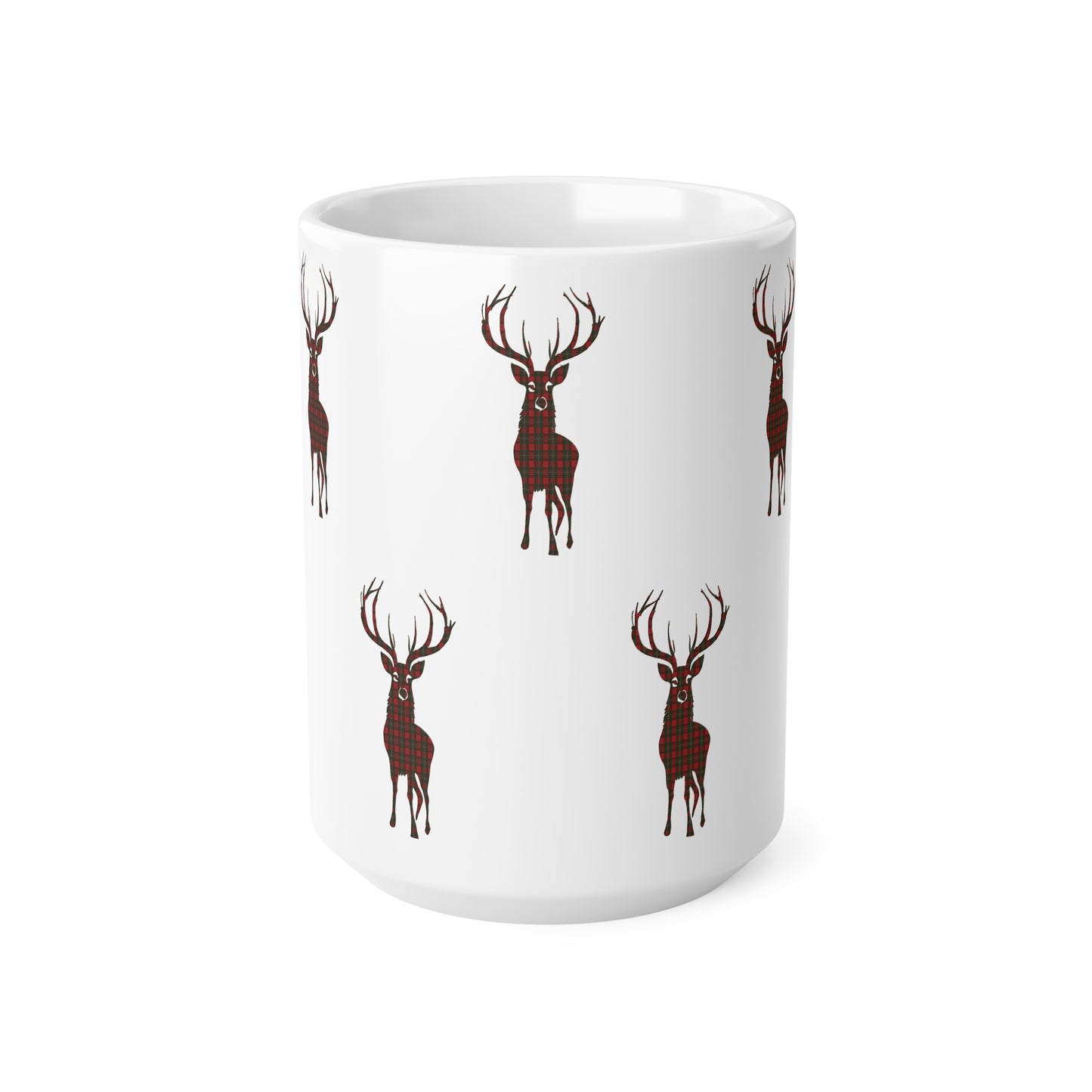 Tartan Stag Mug - MacGregor Tartan, Coffee Cup, Tea Cup, Scotland, White