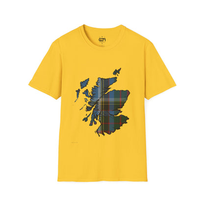 Scotland Tartan Map Softstyle Unisex T-Shirt - Anderson Old Tartan Tee