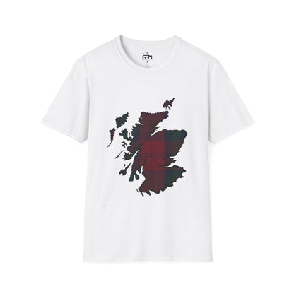 Scotland Tartan Map Softstyle Unisex T-Shirt - Lindsay Tartan Tee