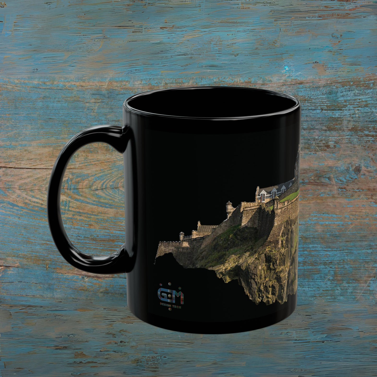 Edinburgh Castle on the Rock Photo Mug, Black