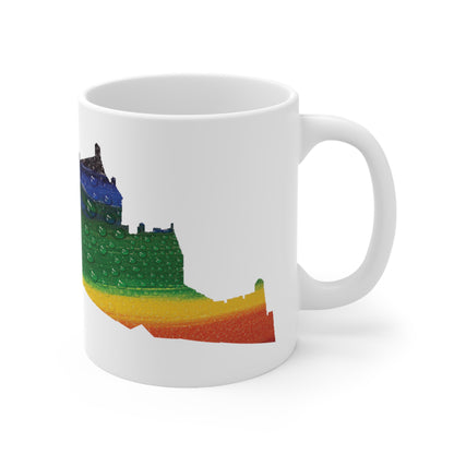 Edinburgh Castle Pride Rain Art Mug, White