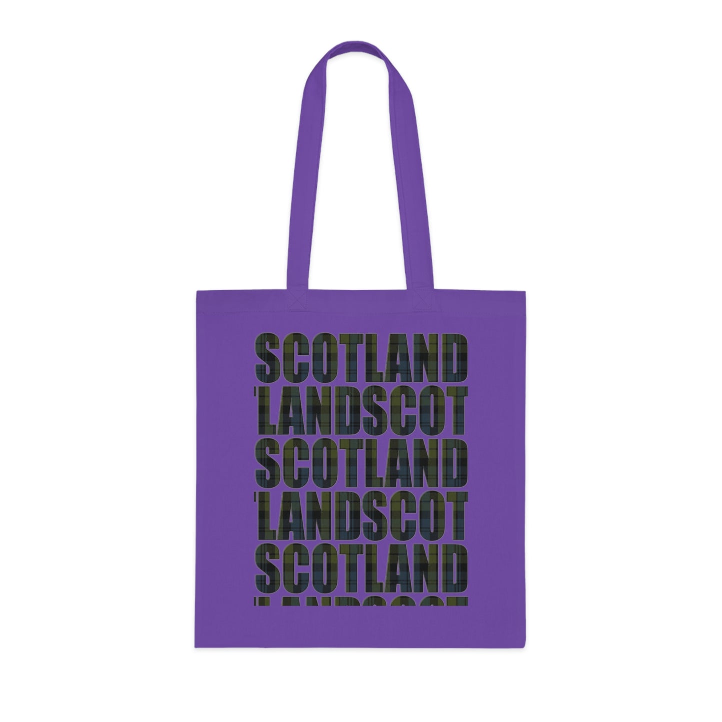 Reversible Scotland Tartan Map Cotton Tote Bag - Campbell Tartan