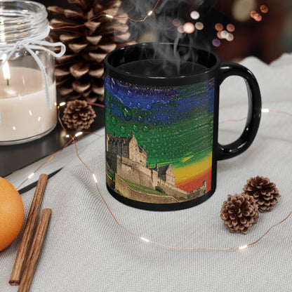 Edinburgh Castle Pride Rain Sky Photo Mug, Black