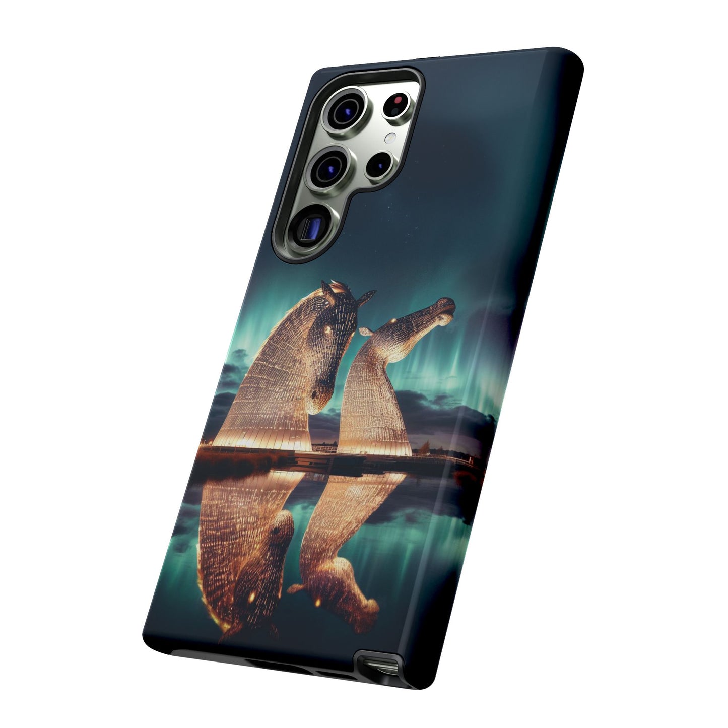 Kelpies Northern Lights Art Variant Phone Case, Scotland, Samsung