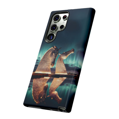 Kelpies Northern Lights Art Variant Phone Case, Scotland, Samsung