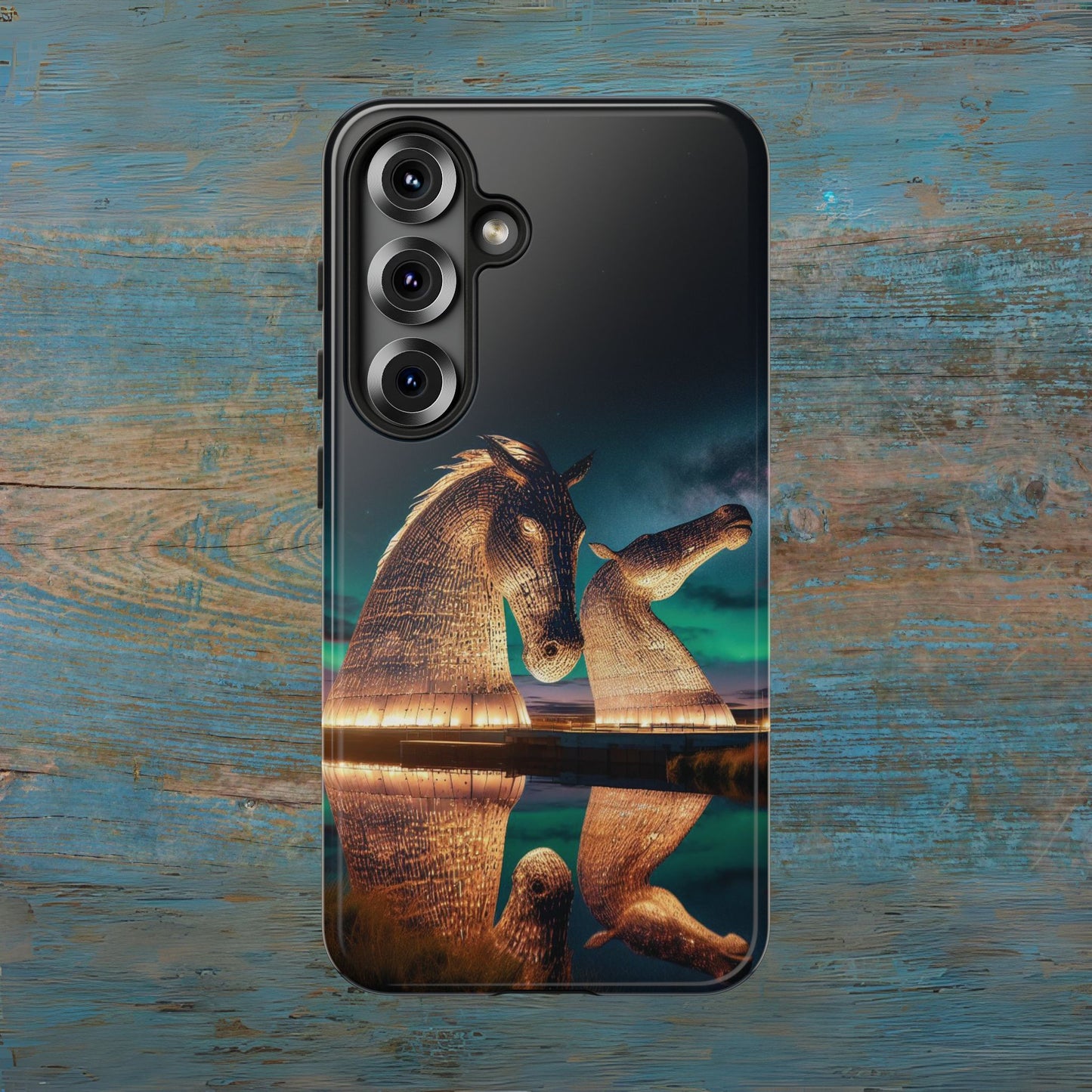 Kelpies Northern Lights Art Phone Case, Scotland, Samsung