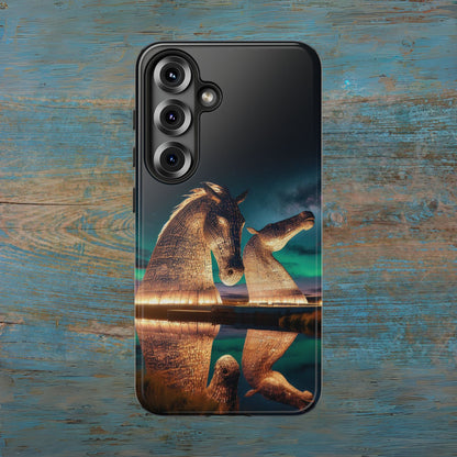 Kelpies Northern Lights Art Phone Case, Scotland, Samsung