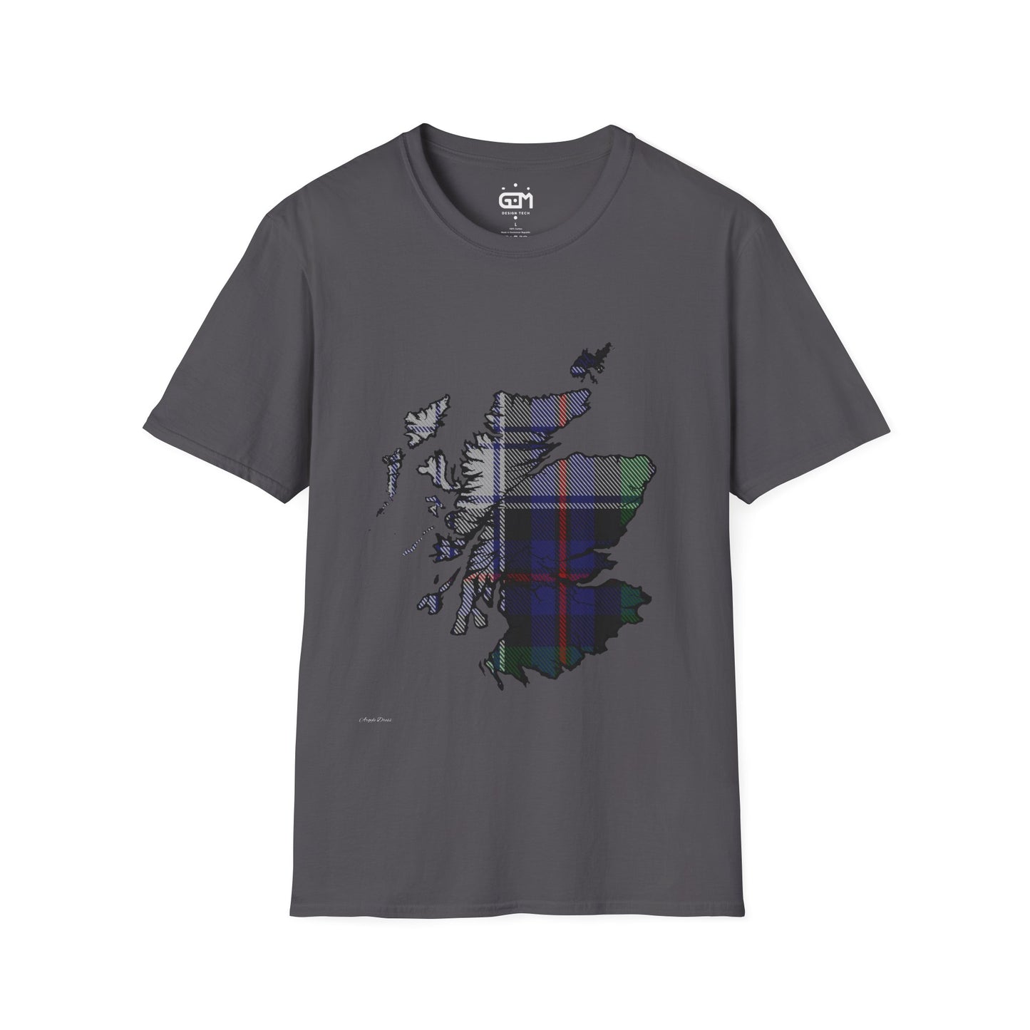 Scotland Tartan Map Softstyle Unisex T-Shirt - Argyle Dress Tartan Tee