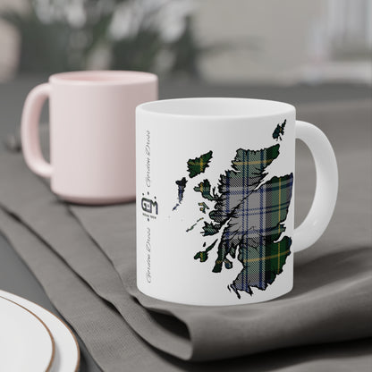 Mug carte écossaise en tartan – Gordon Dress Tartan, différentes tailles 