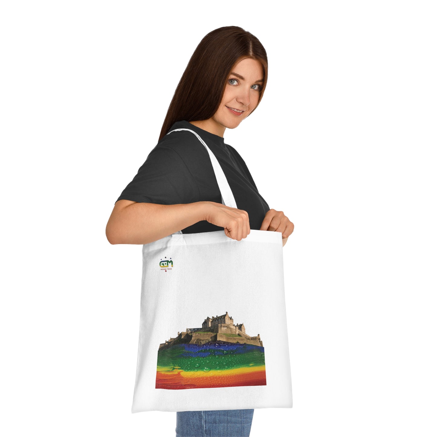 Pride Rain Rock Edinburgh Castle Cotton Tote Bag