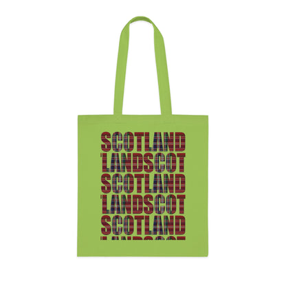 Reversible Scotland Tartan Map Cotton Tote Bag - MacFarlane Tartan