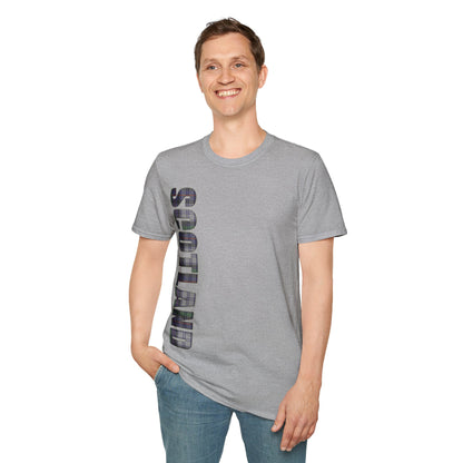 Scotland Lettering Argyle Dress Tartan Softstyle T-Shirt, Unisex Tee, Various Colours