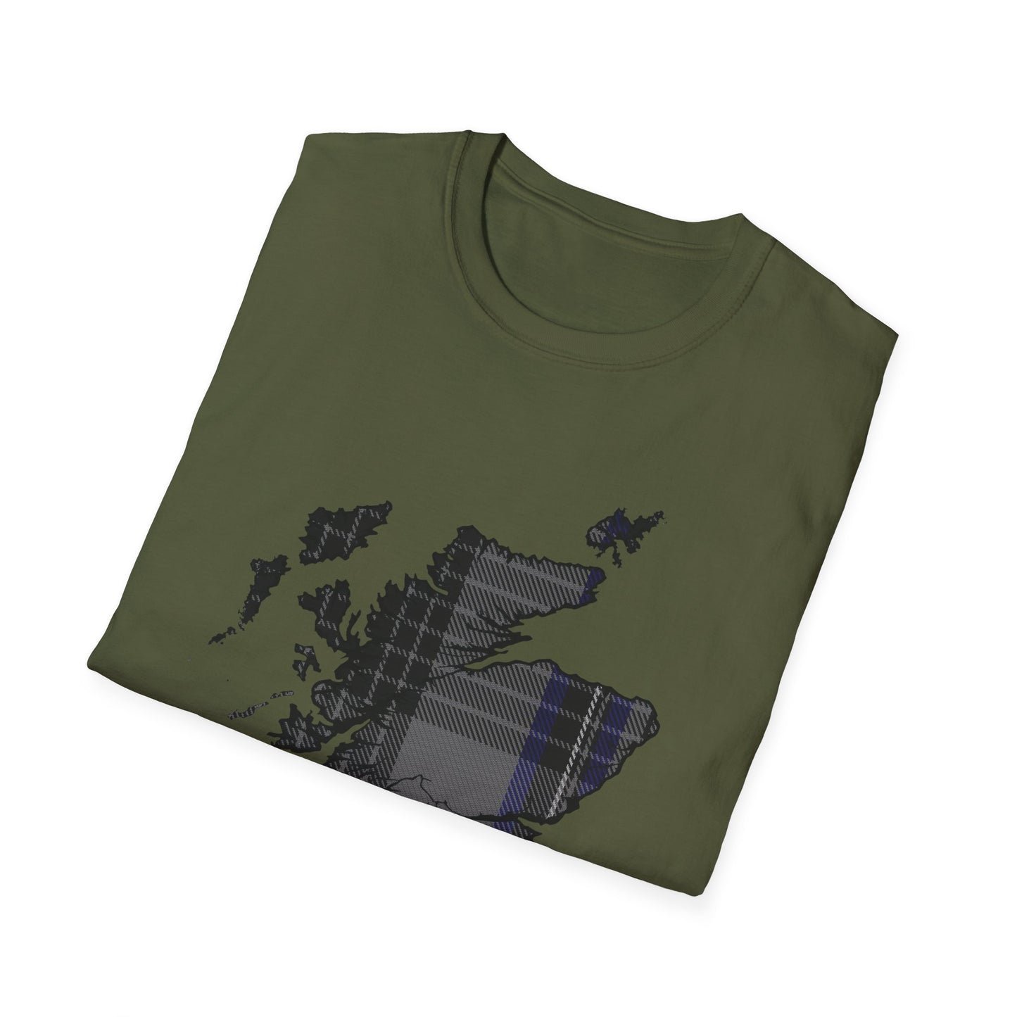 Tartan Scotland Map Softstyle Unisex T-Shirt - Hood Tartan Tee