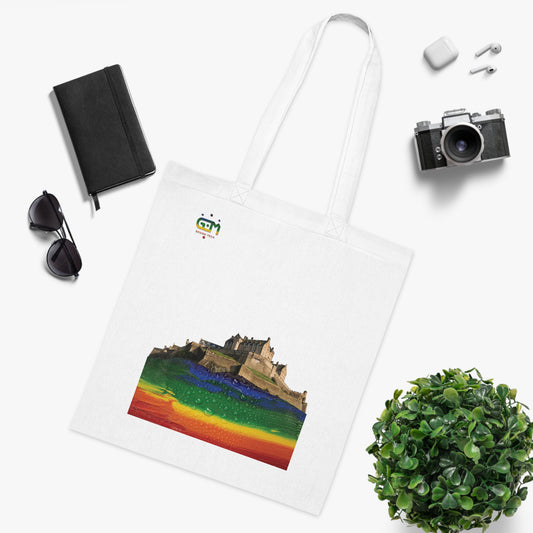 Pride Rain Rock Edinburgh Castle Cotton Tote Bag