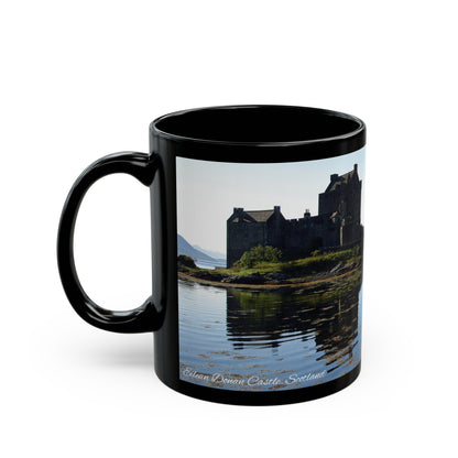 Eilean Donan Castle Photo Mug, Coffee Cup, Tea Cup, Scottish Art, Scottish Landmarks, Scottish Nature, Black