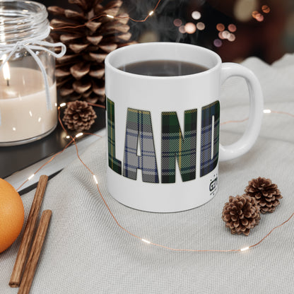 Scotland Lettering Tartan Mug 11oz, Gordon Dress Tartan