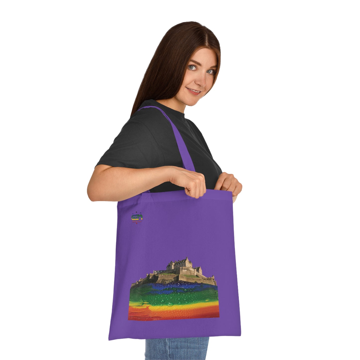 Pride Rain Rock Edinburgh Castle Cotton Tote Bag