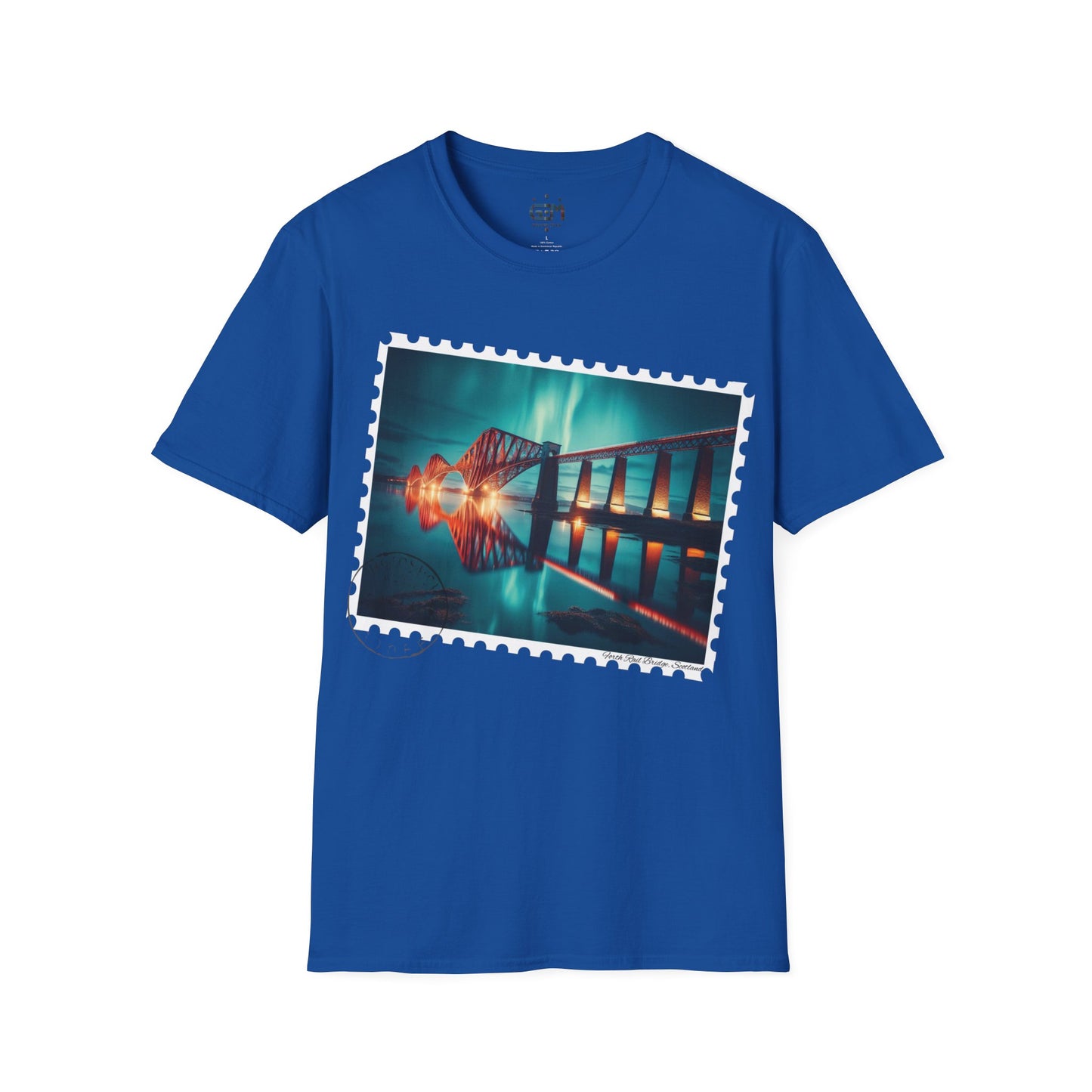 Postcard Forth Rail Bridge Art Softstyle T-Shirt, Unisex Tee, Scotland Shirt, Various Colours