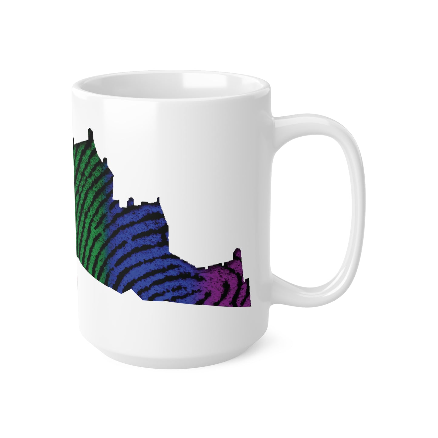 Edinburgh Castle Pride Fingerprint Art Mug, White