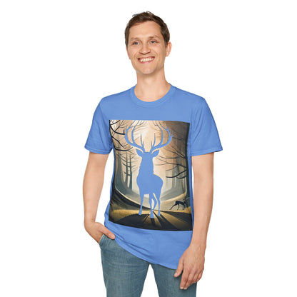 Stag Silhouette Softstyle T-Shirt, Unisex Tee, Scottish Scenery, Various Colours