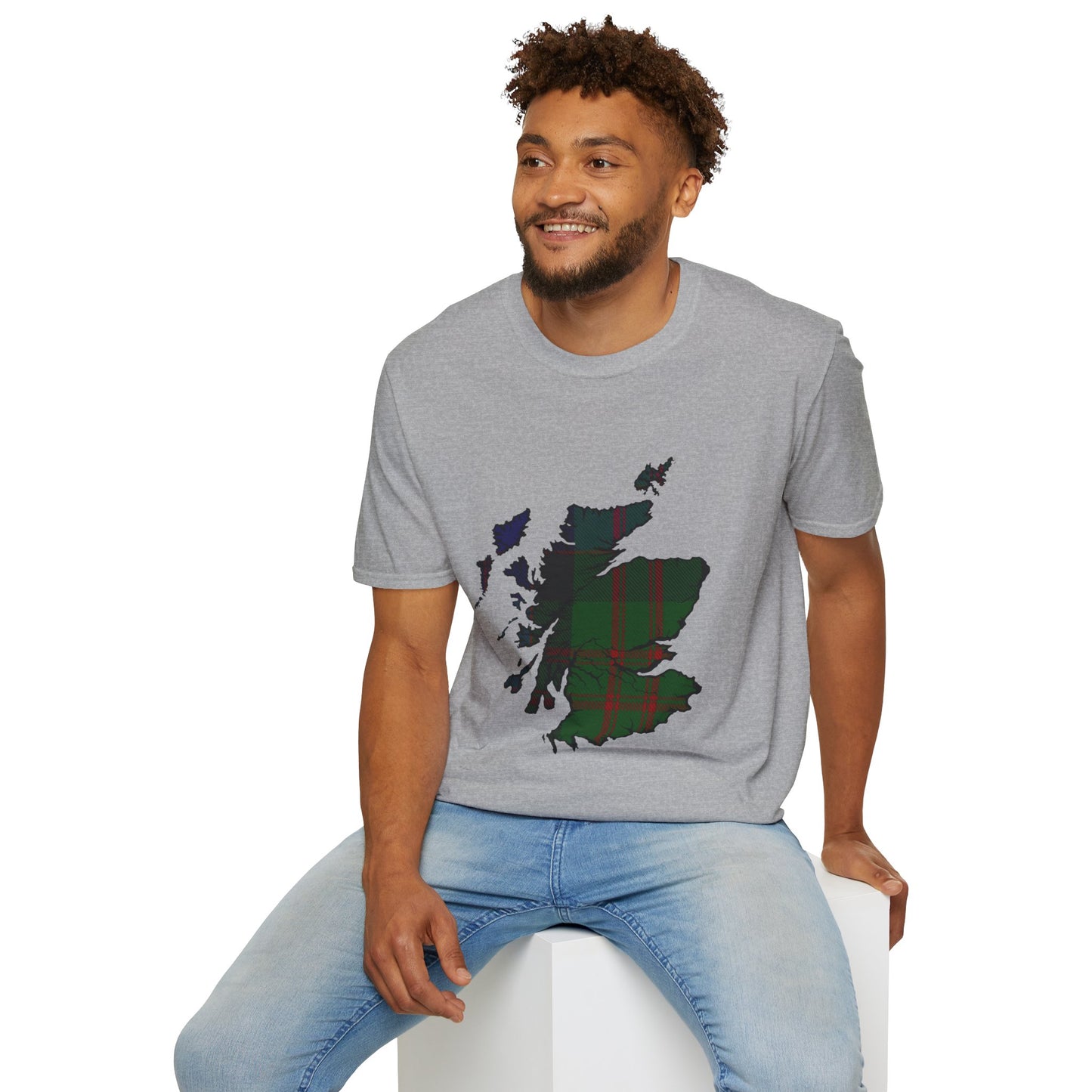 Scotland Tartan Map Softstyle Unisex T-Shirt - MacDonald Tartan Tee