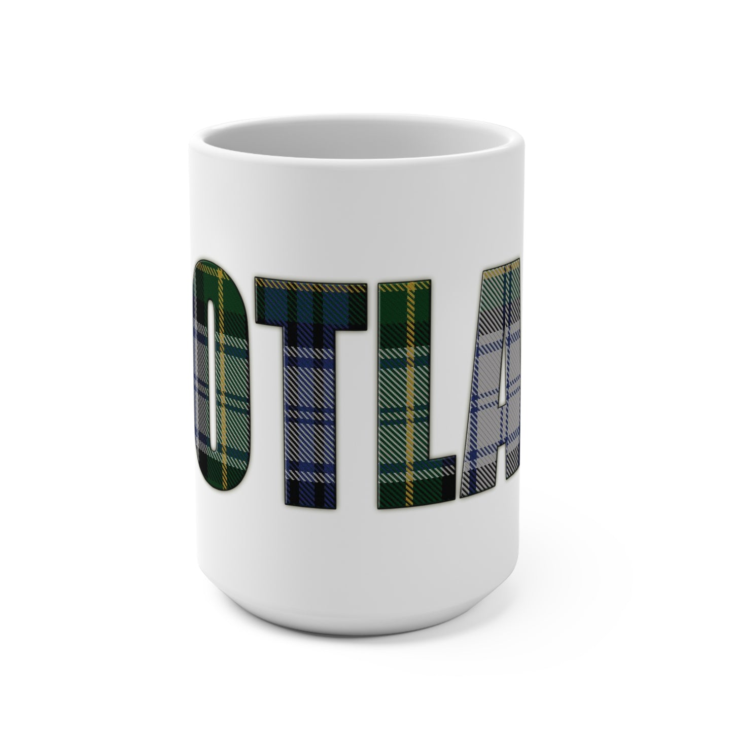 Scotland Lettering Tartan Mug 15oz, Gordon Dress Tartan