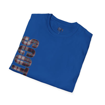 Scotland Lettering MacPherson Tartan Softstyle T-Shirt, Unisex Tee, Various Colours