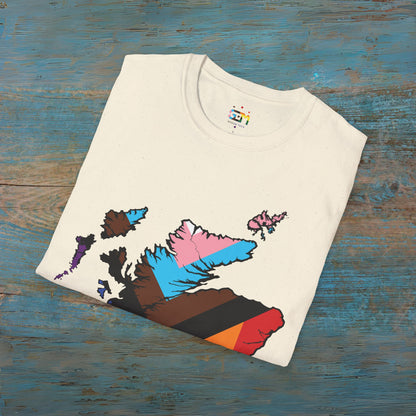 Pride Progress Scotland Map Unisex T-Shirt, Various Colours