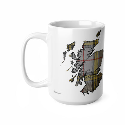 Buchanan Tartan Scotland Map Mug, Coffee Cup, Tea Cup, Scotland, White