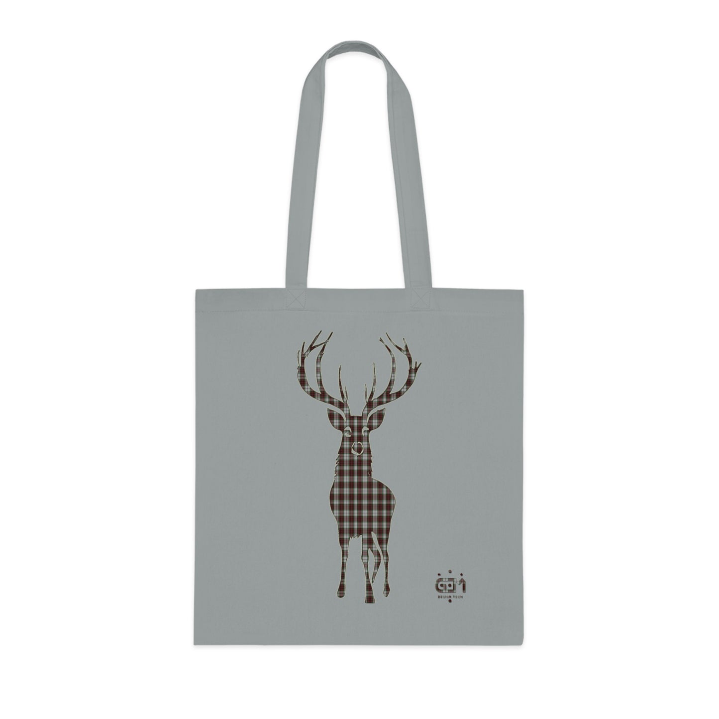 Reversible Scotland Tartan Stag Cotton Tote Bag - Fraser Tartan