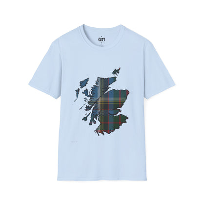 Scotland Tartan Map Softstyle Unisex T-Shirt - Anderson Old Tartan Tee