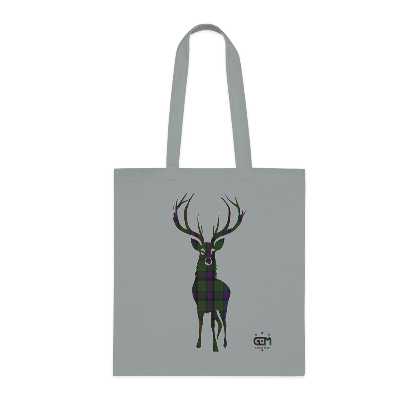 Reversible Scotland Tartan Stag Cotton Tote Bag - MacDonald Tartan