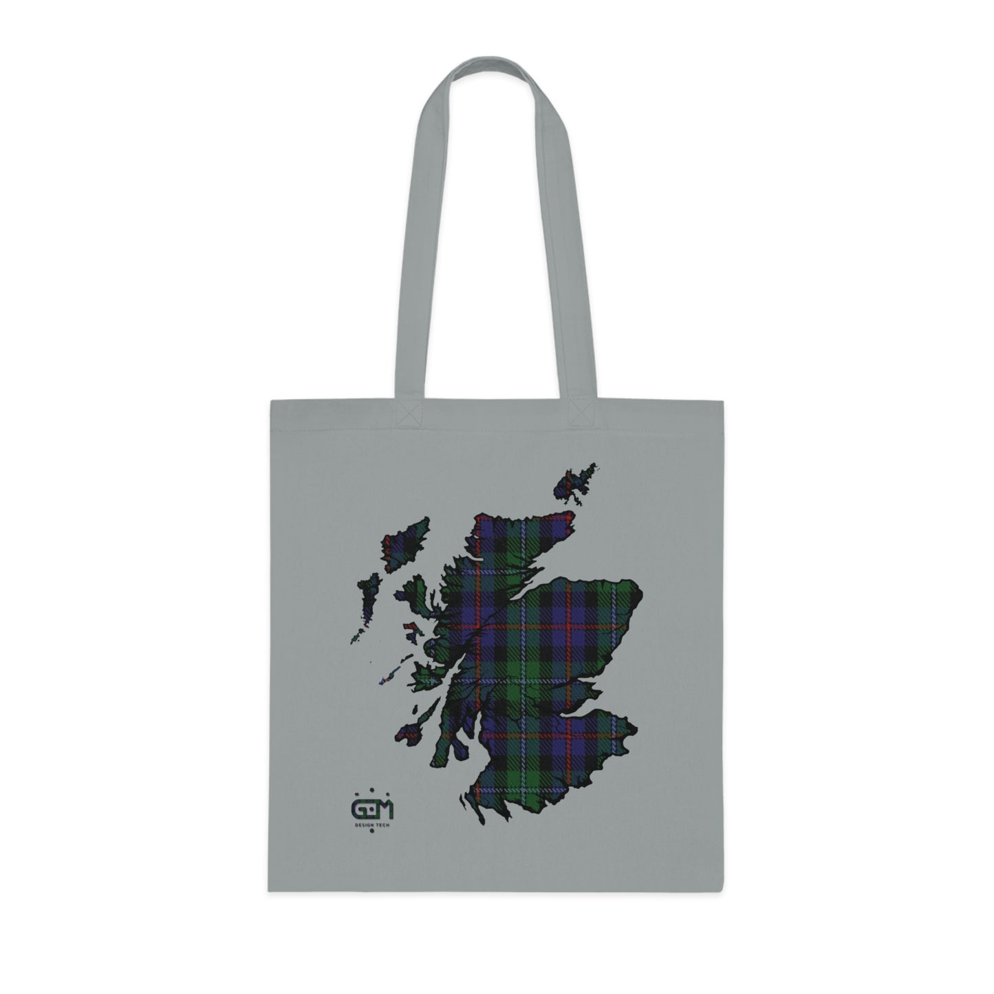 Reversible Scotland Tartan Map Cotton Tote Bag - Argyle Tartan