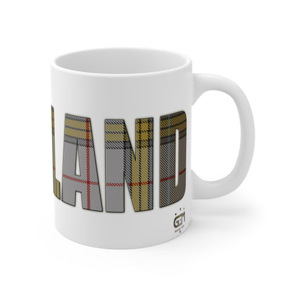 Scotland Lettering Tartan Mug 11oz, Buchanan Tartan