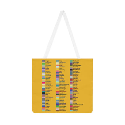 Scotland Map of Clans Shoulder Tote Bag, Yellow