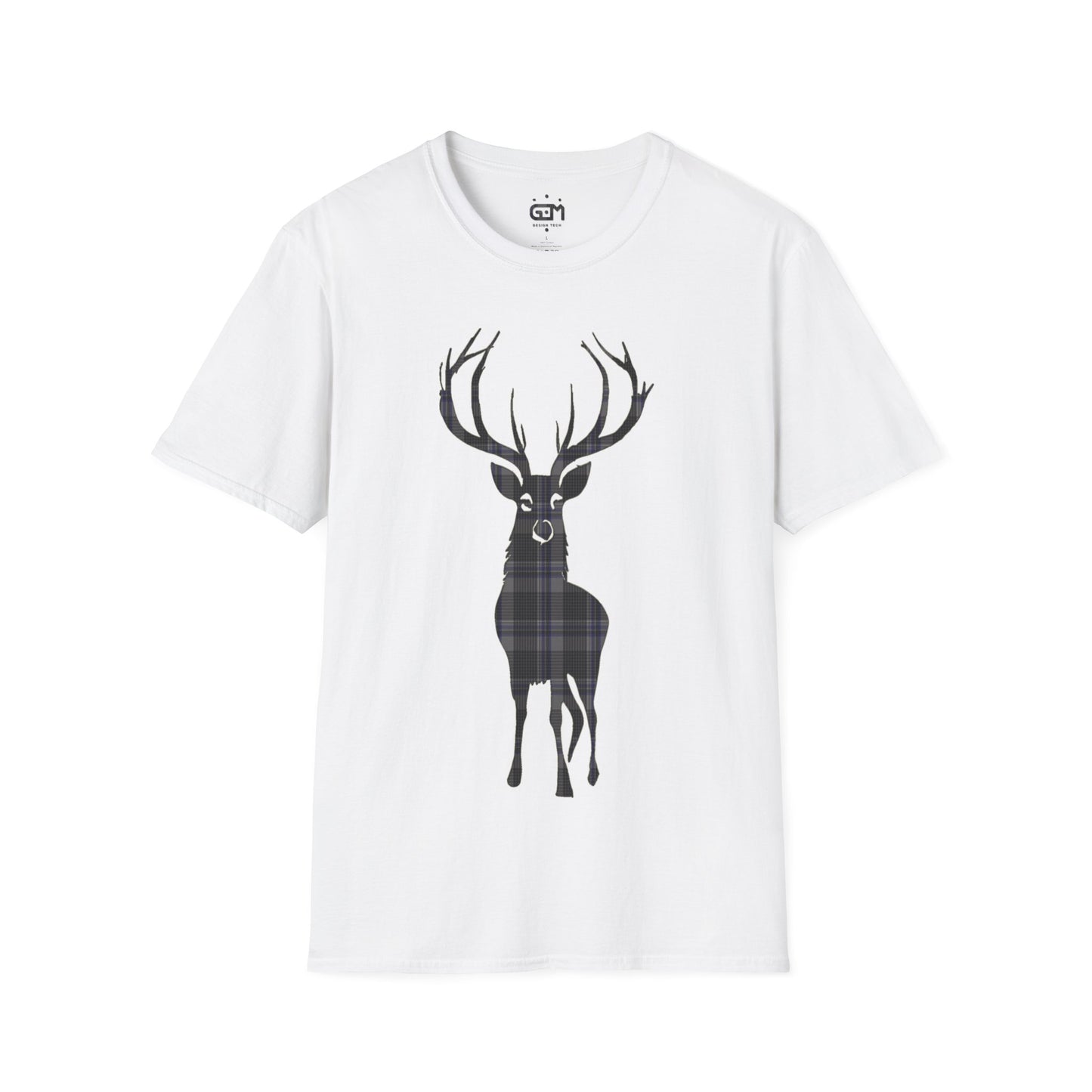 Tartan Stag Softstyle T-Shirt - Hood Tartan, Unisex Tee, Scottish Scenery, Various Colours