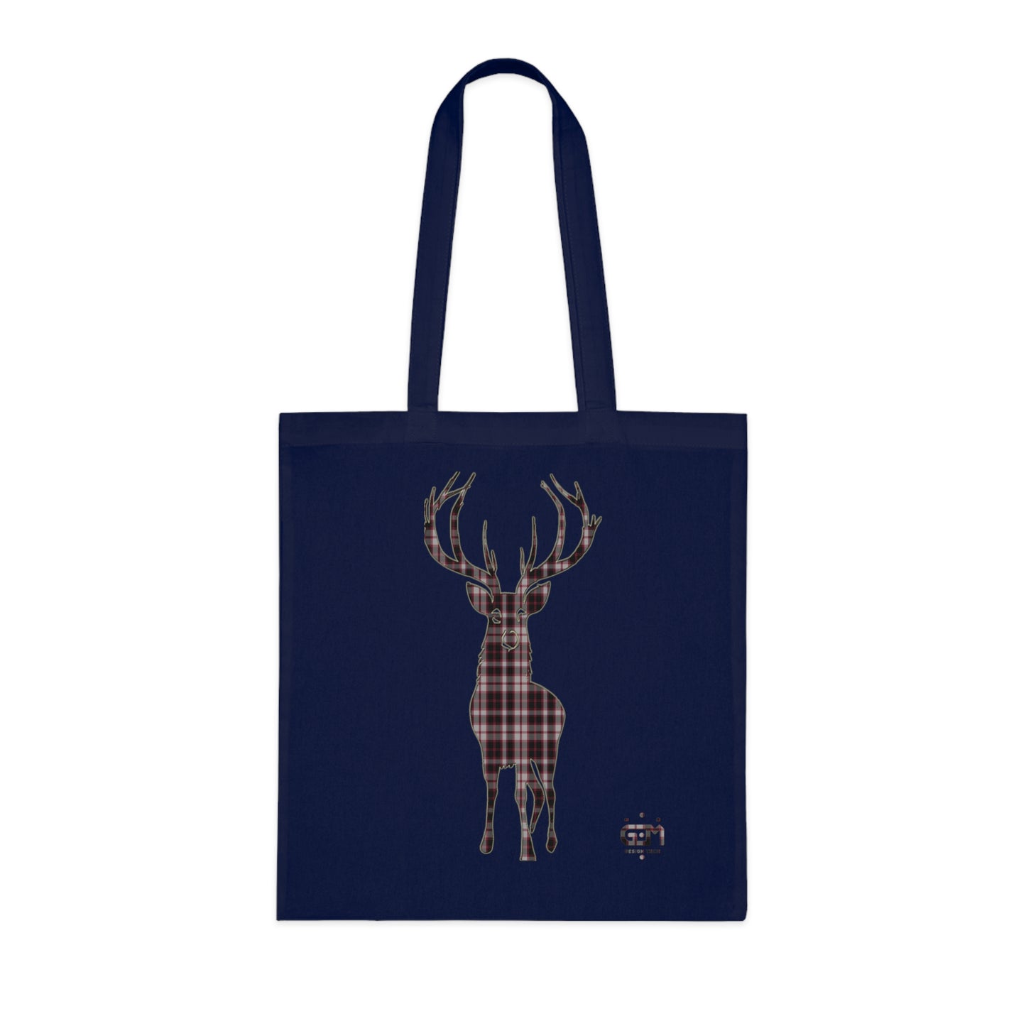 Reversible Scotland Tartan Stag Cotton Tote Bag - MacPherson Tartan