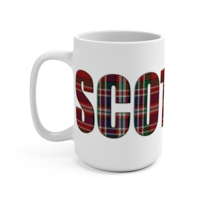 Scotland Lettering Tartan Mug 15oz, MacFarlane Tartan