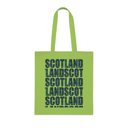 Reversible Scotland Tartan Map Cotton Tote Bag - Douglas Tartan