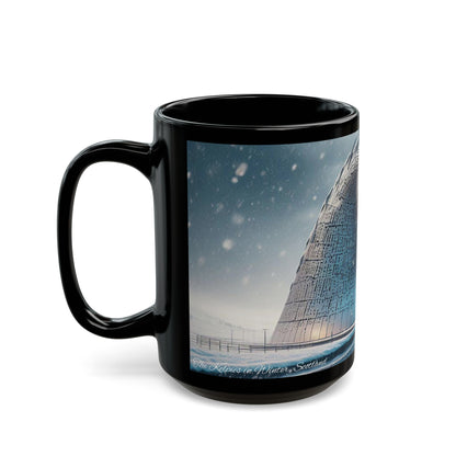 Kelpies in Winter Mug, Coffee Cup, Tea Cup, Scottish Art, Scottish Landmarks, Scottish Nature, Black