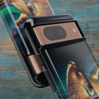 Kelpies Northern Lights Art Phone Case, Scotland, Google