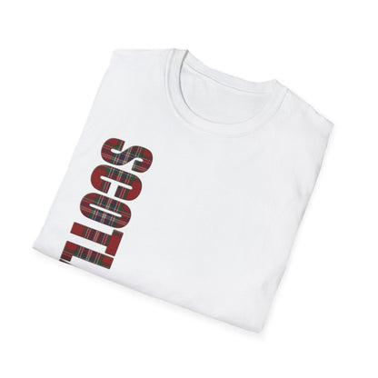 Tartan Scotland Lettering Softstyle Unisex T-Shirt, MacFarlane Tartan Tee